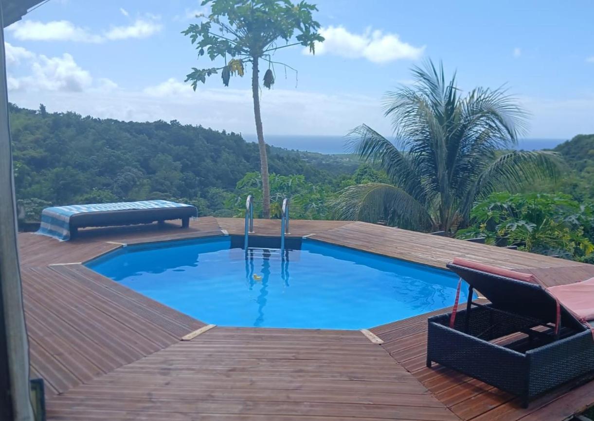 Chambre Chez L'Habitant Avec Piscine Privative Et Vue Panoramique Sur La Mer Des Caraibes Desmarinieres Bagian luar foto